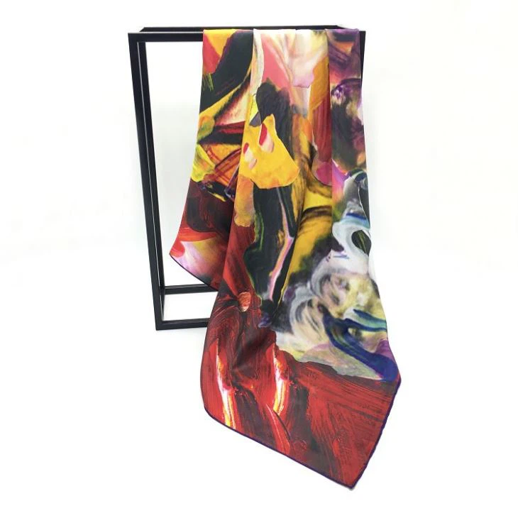 Digital Printing Polyester Satin Scarf Digital Printing Polyester Satin Scarf