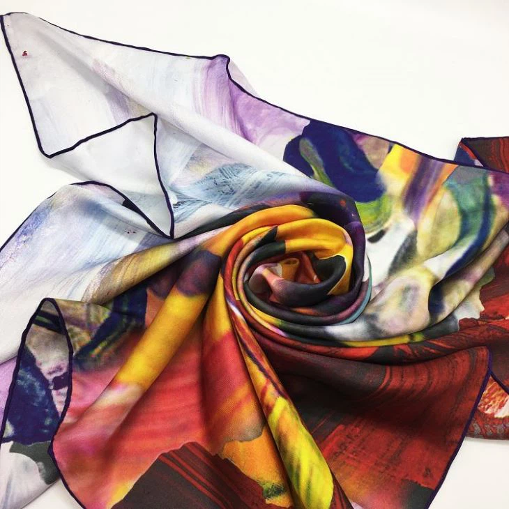 Digital Printing Polyester Satin Scarf Digital Printing Polyester Satin Scarf