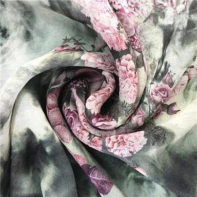 Printed Silk Chiffon Fabric