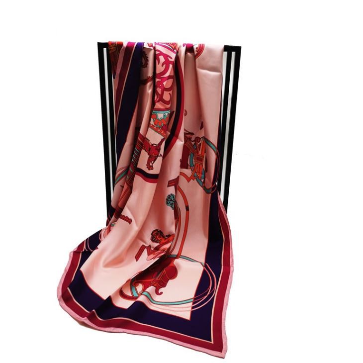 Custom Digital Double Sided Printed Square Silk Scarf Women Hijab Silk Custom Digital Double Sided Printed Square Silk Scarf Women Hijab Silk