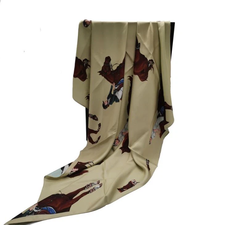 Custom Digital Printed Double Sided Square Silk Scarf