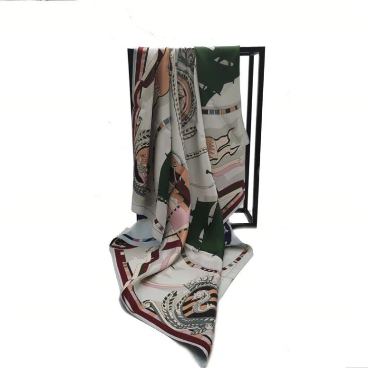 Custom Digital Printed Scarf Silk Double Sided Scarf